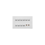 Opal 10 Switch + 1 Socket Plate