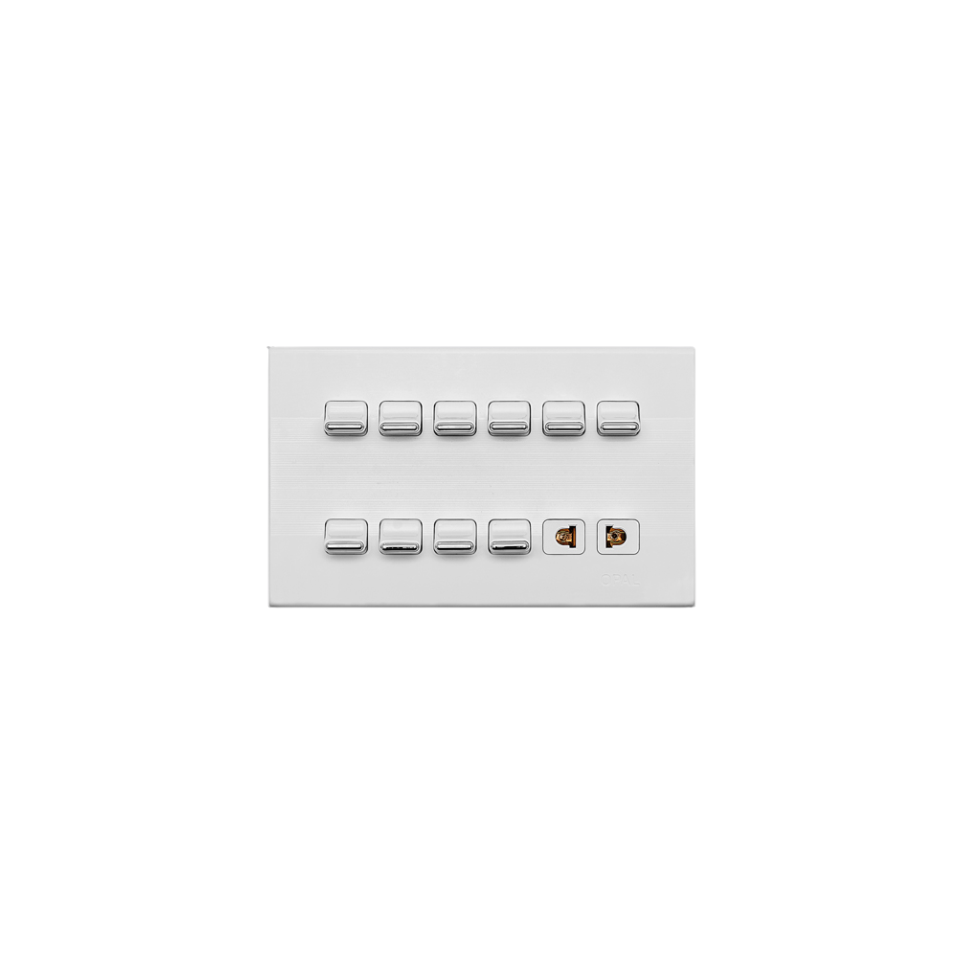 Opal 10 Switch + 1 Socket Plate