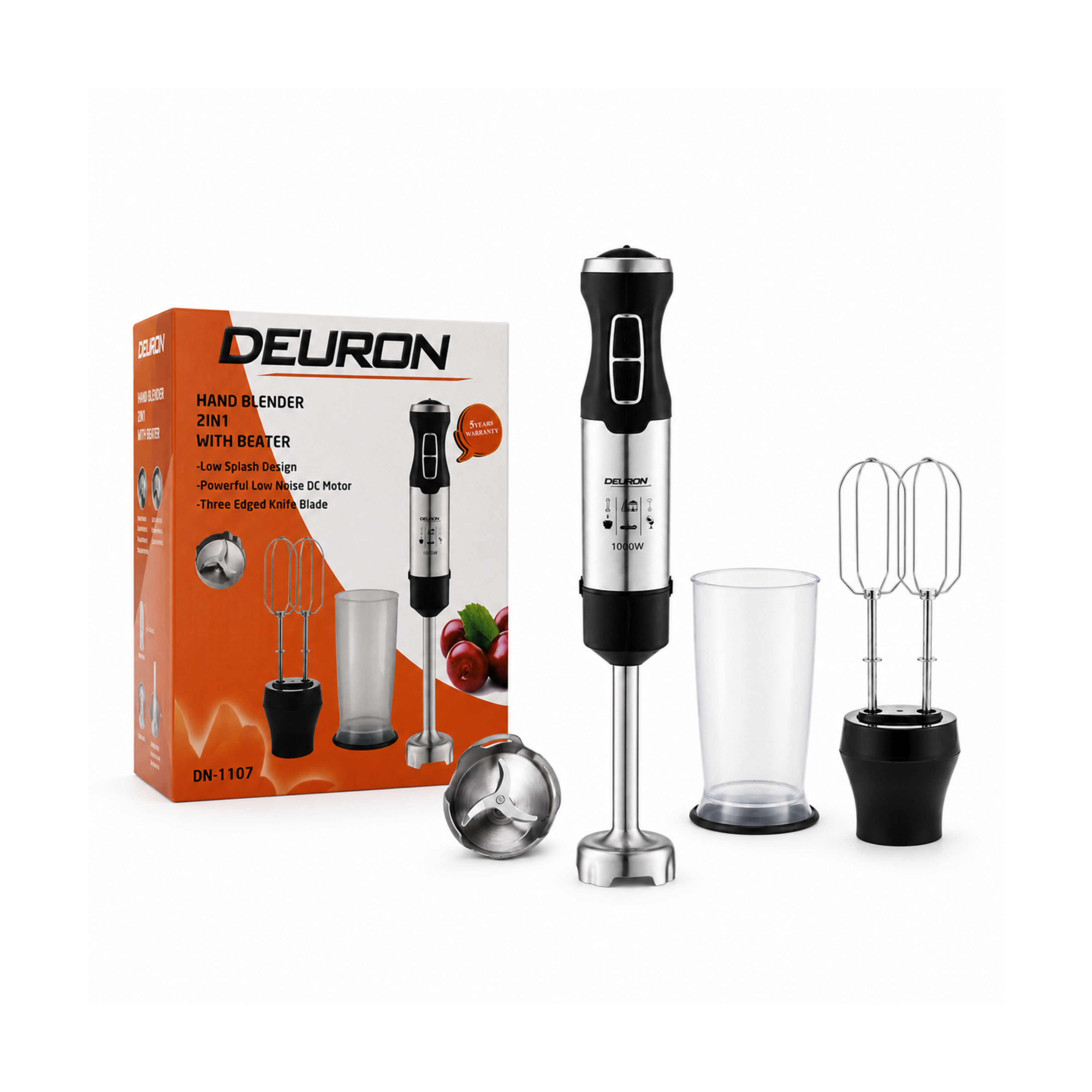 Deuron DN-1107 2-in-1 Hand Blender with Beater | Powerful DC Motor