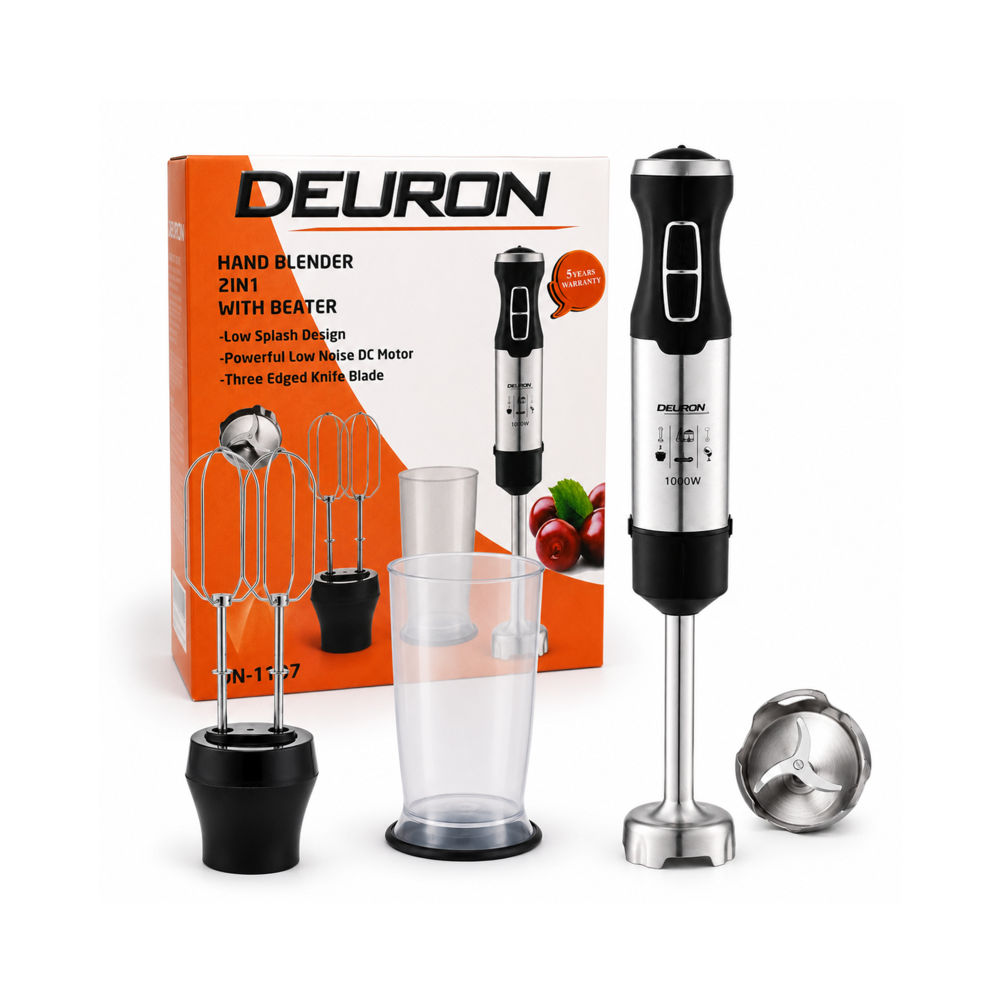 Deuron DN-1107 2-in-1 Hand Blender with Beater | Powerful DC Motor