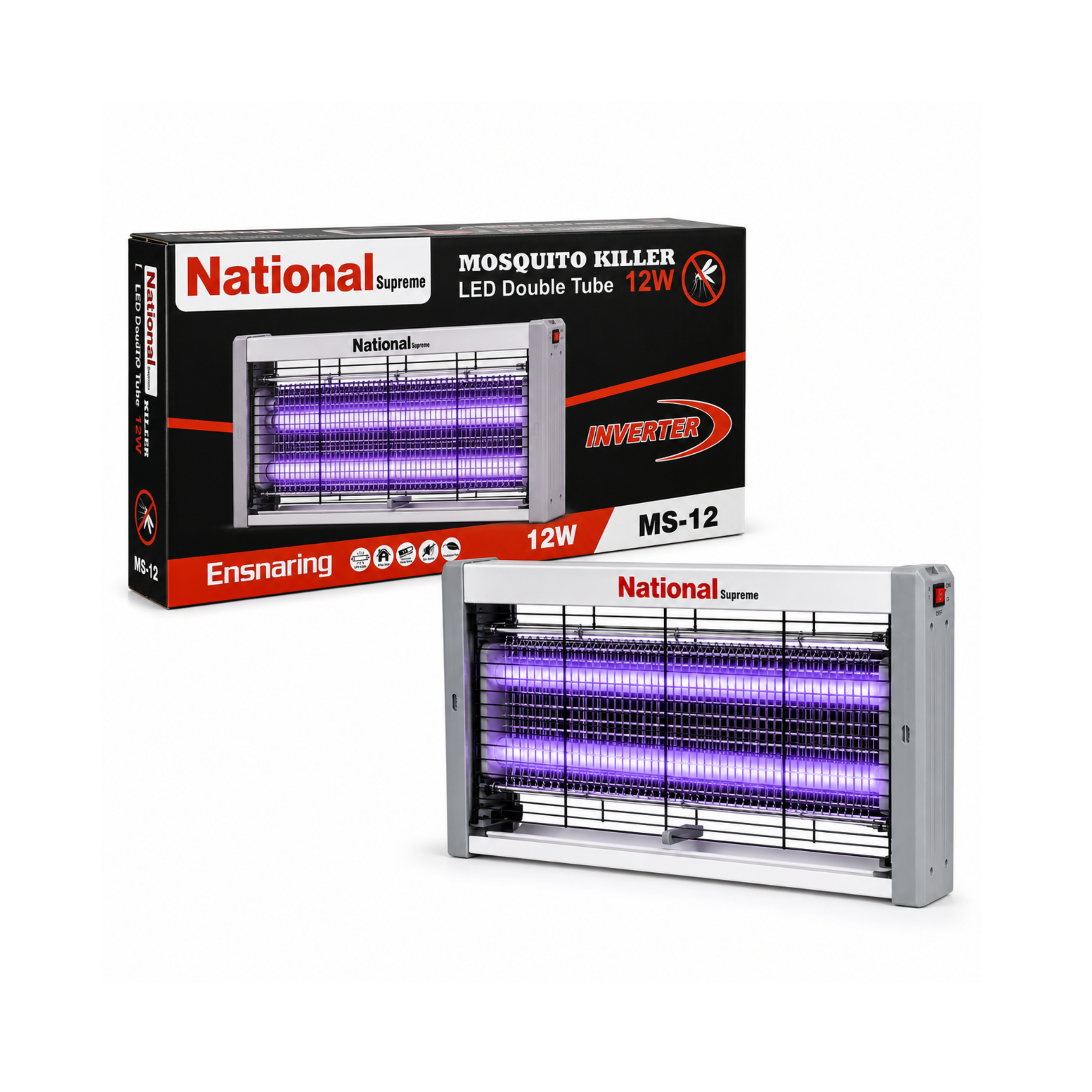 National Supreme Electric Insect Killer 12W - MS-12 Double Tube Bug Zapper