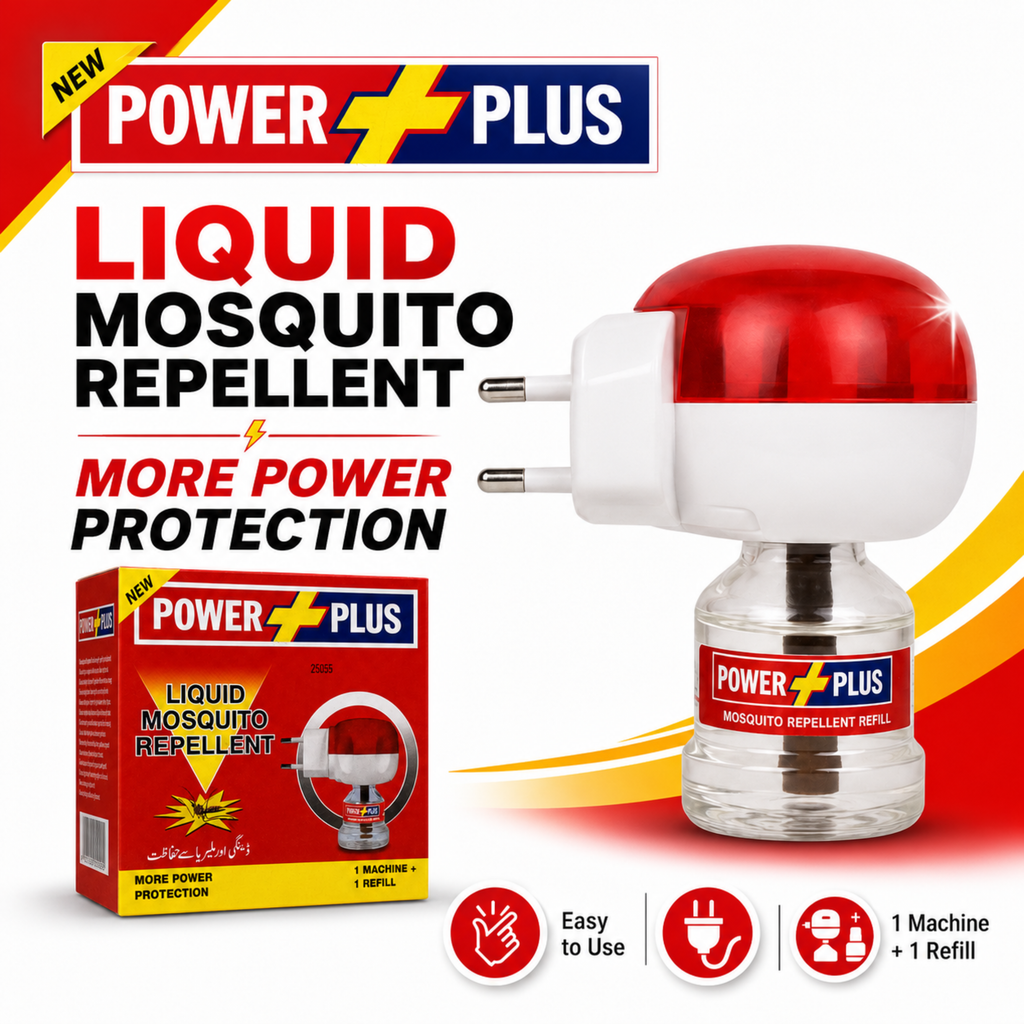 Power Plus Liquid Mosquito Repellent Machine with Refill - Electric Plug-In Kit