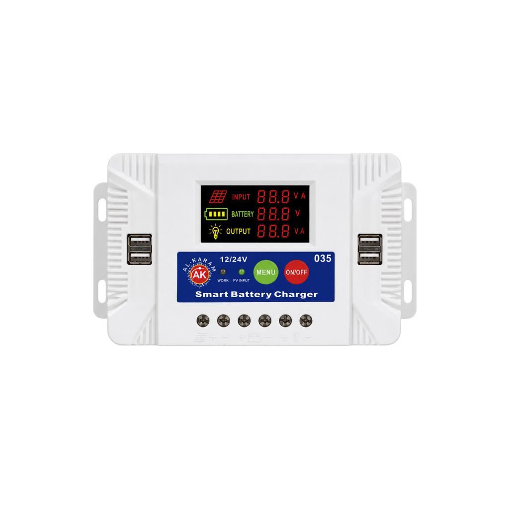 AL-KARAM Smart Battery Charger 035 | 12V/24V Auto LCD Charger