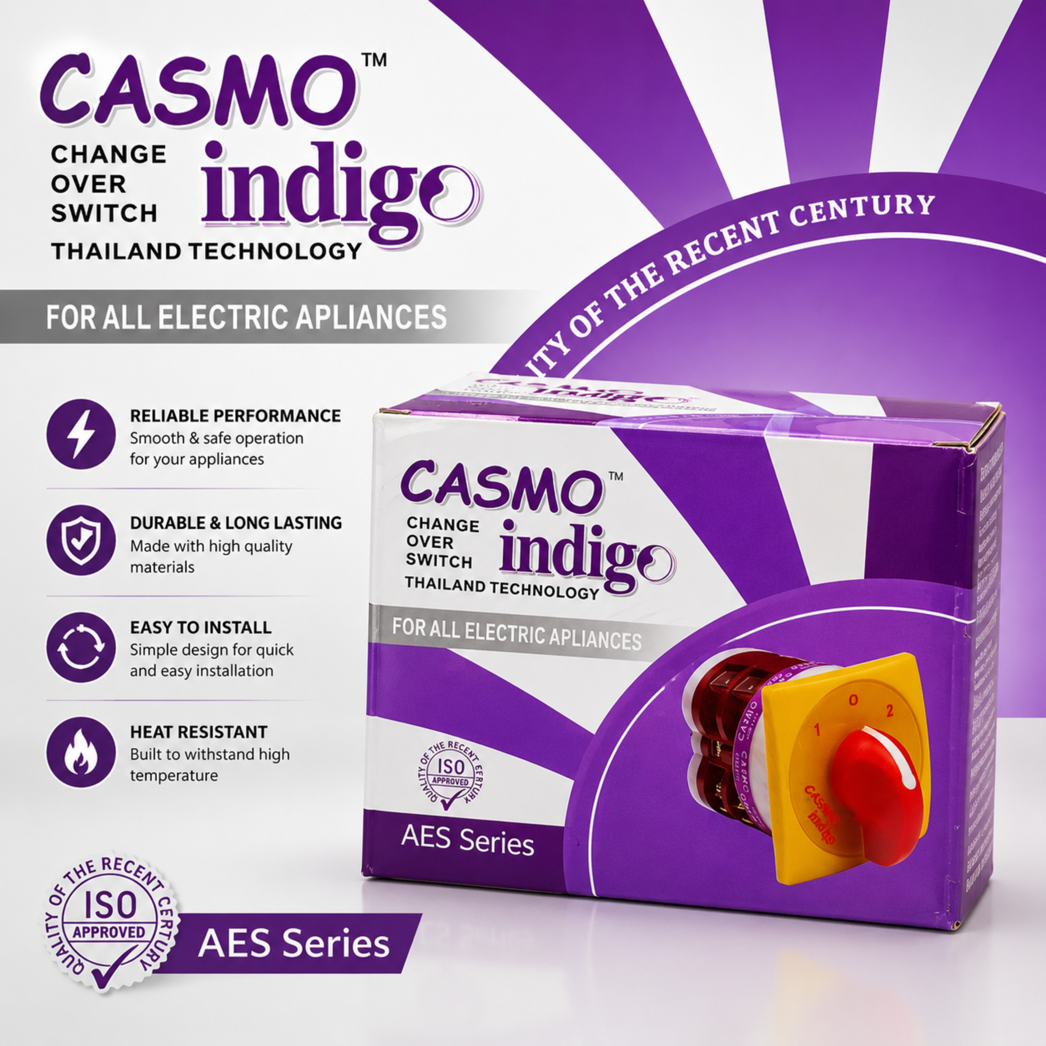 CASMO Indigo AES Series Change Over Switch | Heavy Duty Transfer Switch