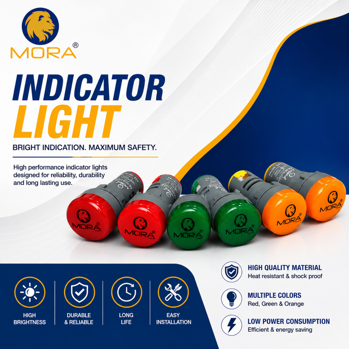 MORA LED Panel Indicator Light Set | Multi-Color Bright Pilot Lights