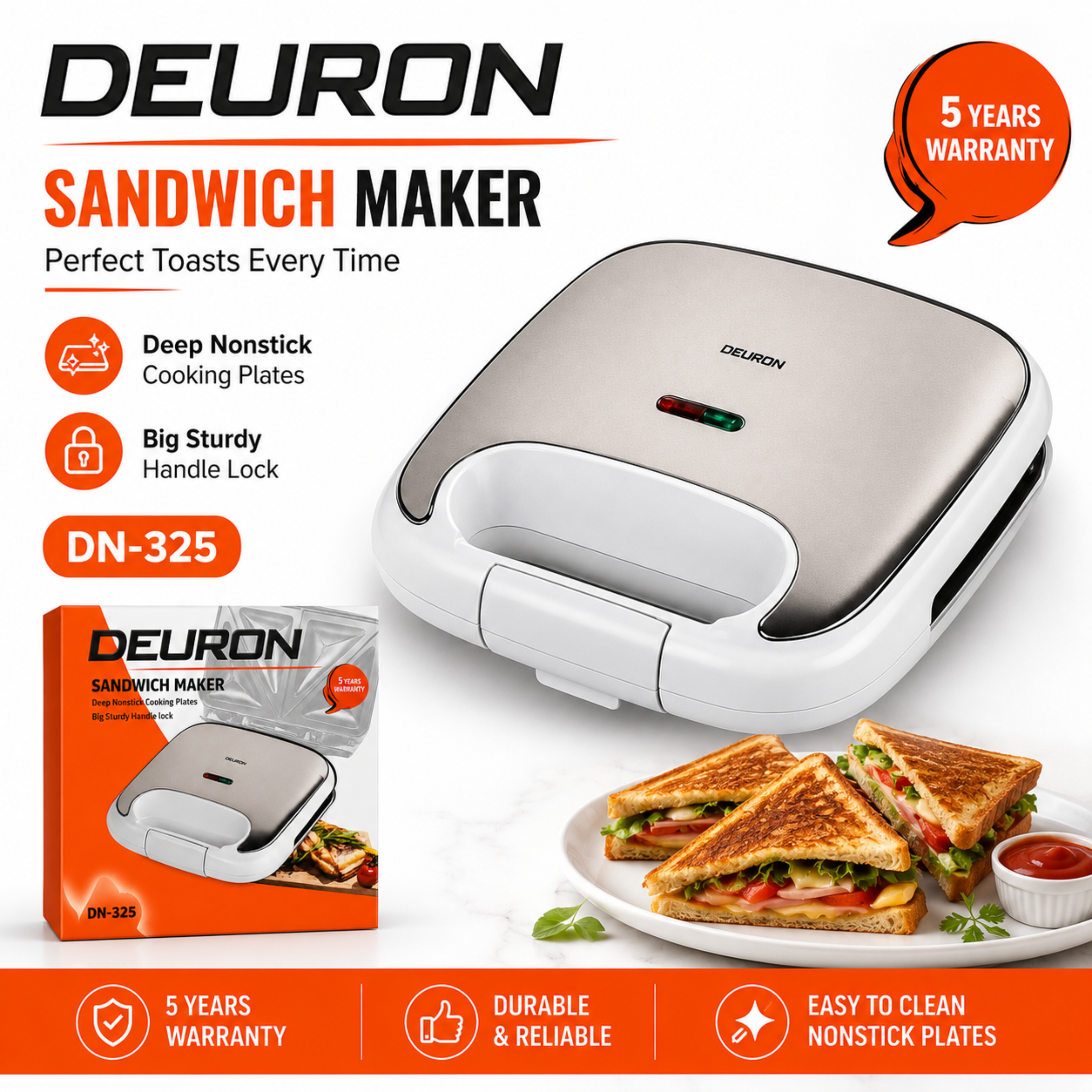 Deuron DN325 Sandwich Maker