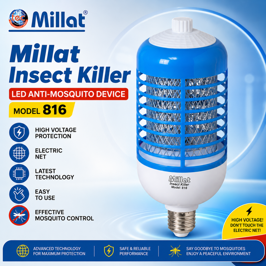 Millat LED Insect Killer Bulb (Large) - Model 816 Anti-Mosquito Device