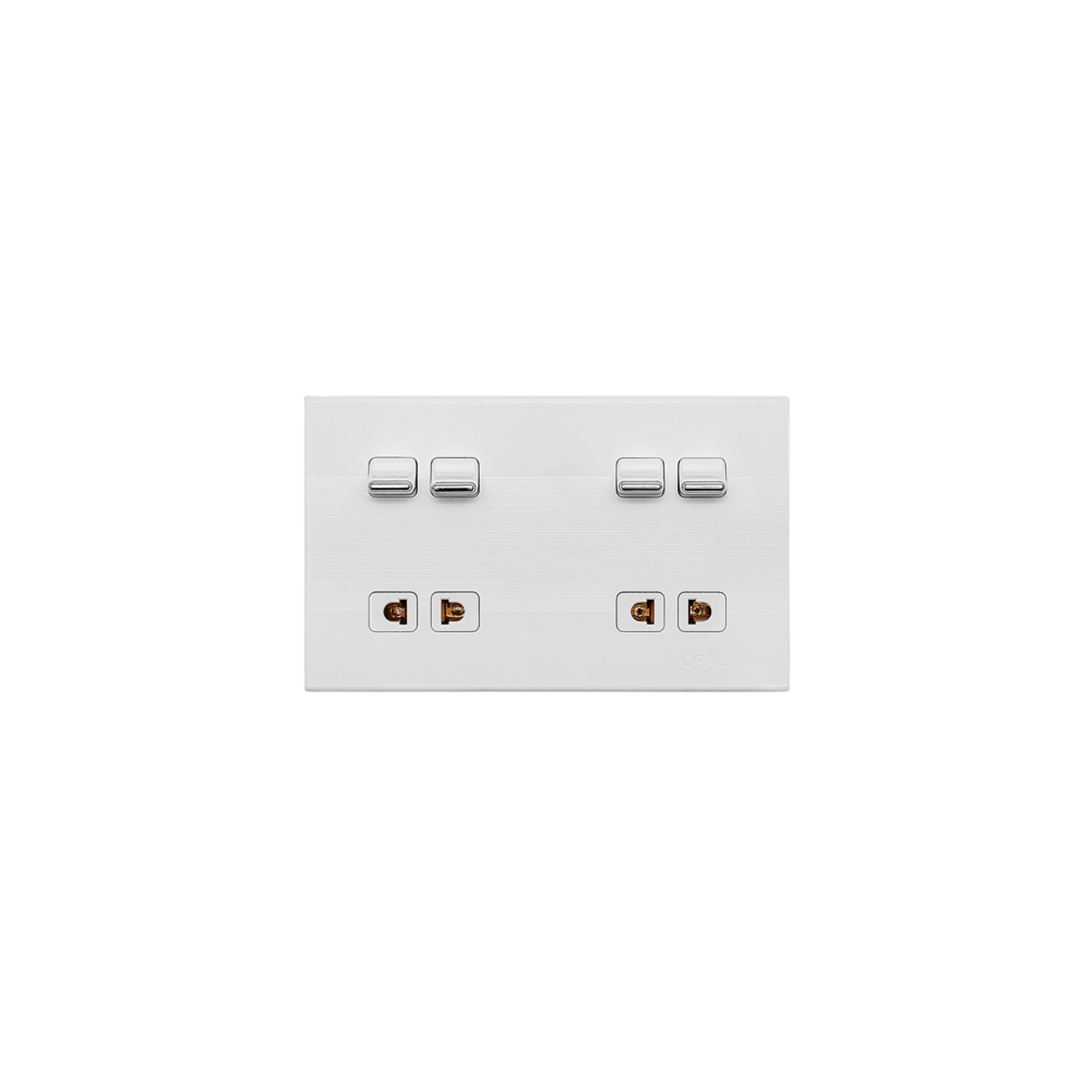 Opal 4 Switch + 2 Socket Plate