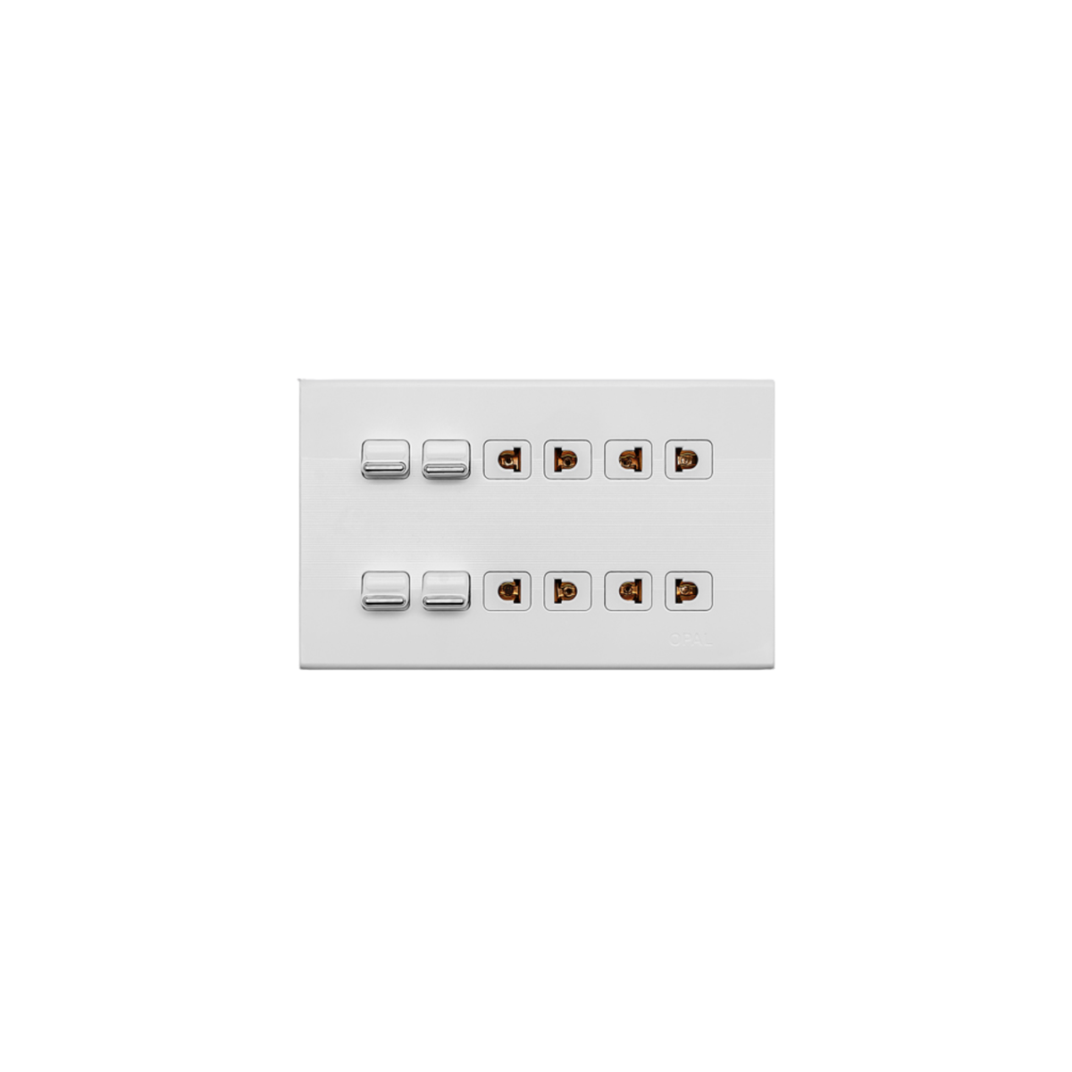 Opal 4 Switch + 4 Socket Plate