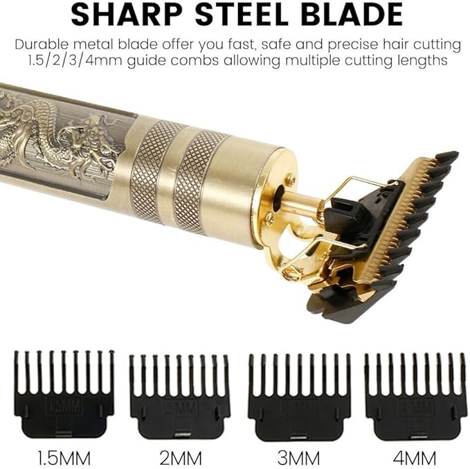 Professional T9 Hair Trimmer Machine – Metal Body | Beard & Hair Clipper for Men