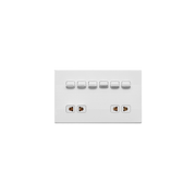 Opal 6 Switch + 2 Socket Plate