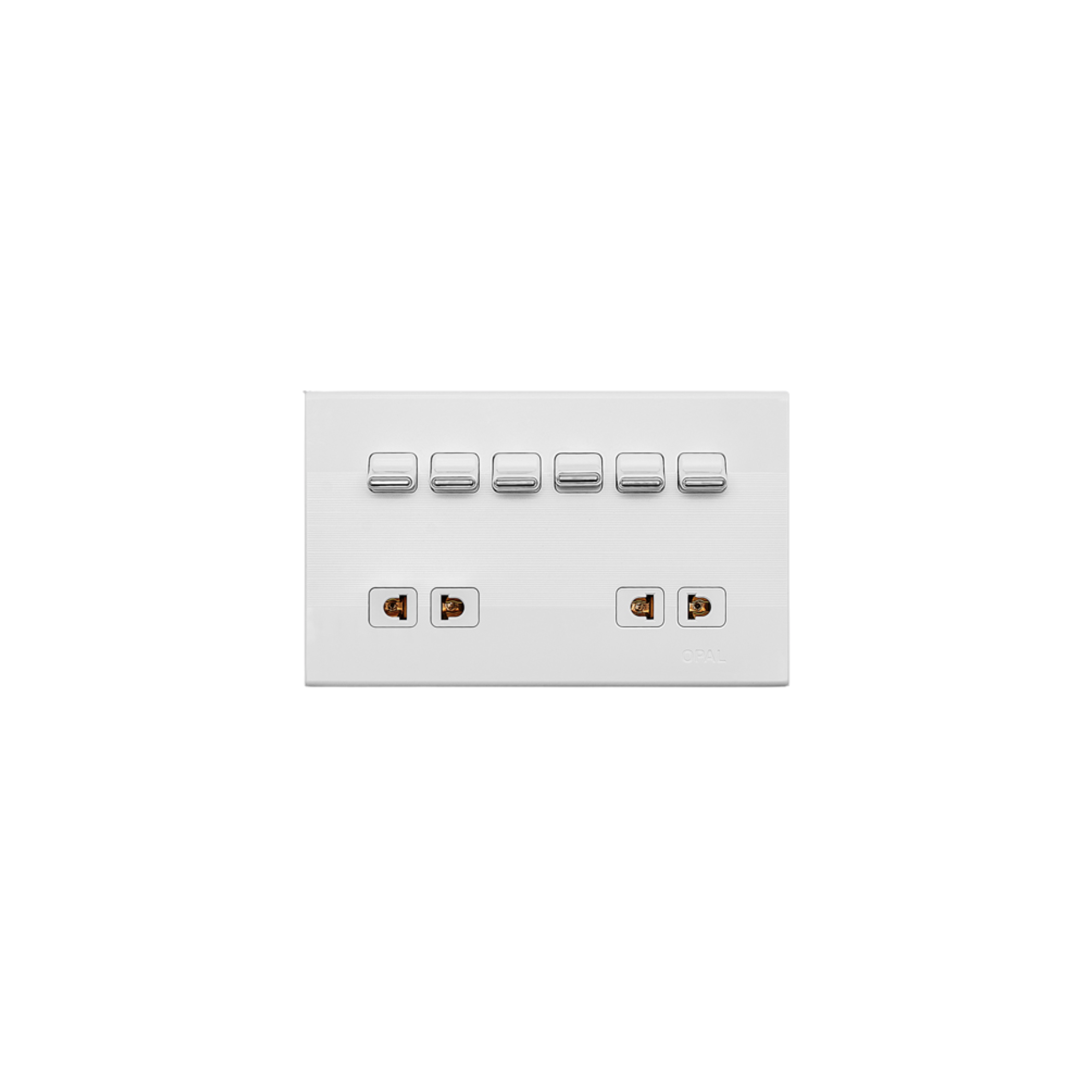 Opal 6 Switch + 2 Socket Plate