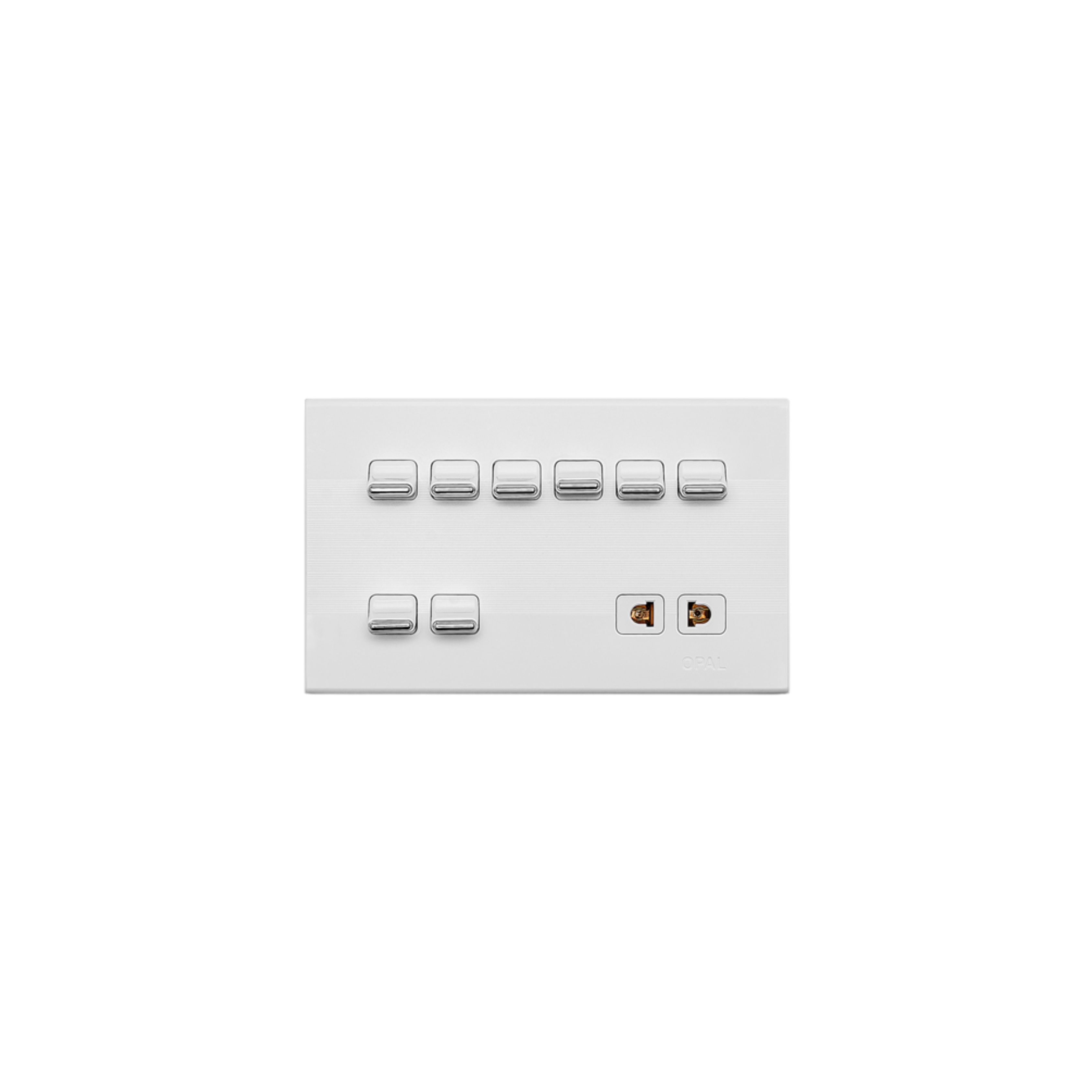 Opal 8 Switch + 1 Socket Plate