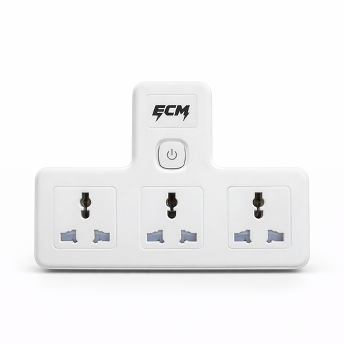 ECM PE-01 Universal Wall Extender – 3 Socket Power Adapter