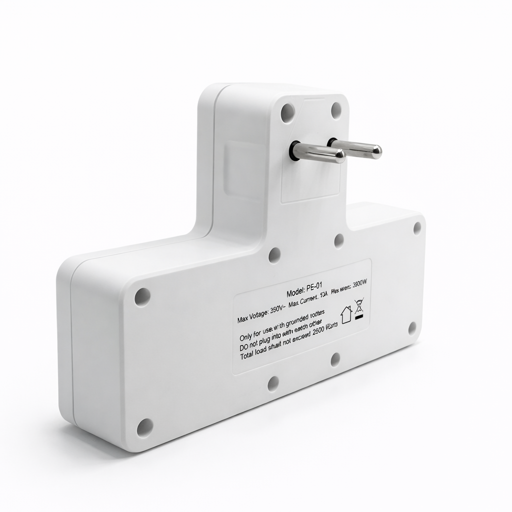 ECM PE-01 Universal Wall Extender – 3 Socket Power Adapter