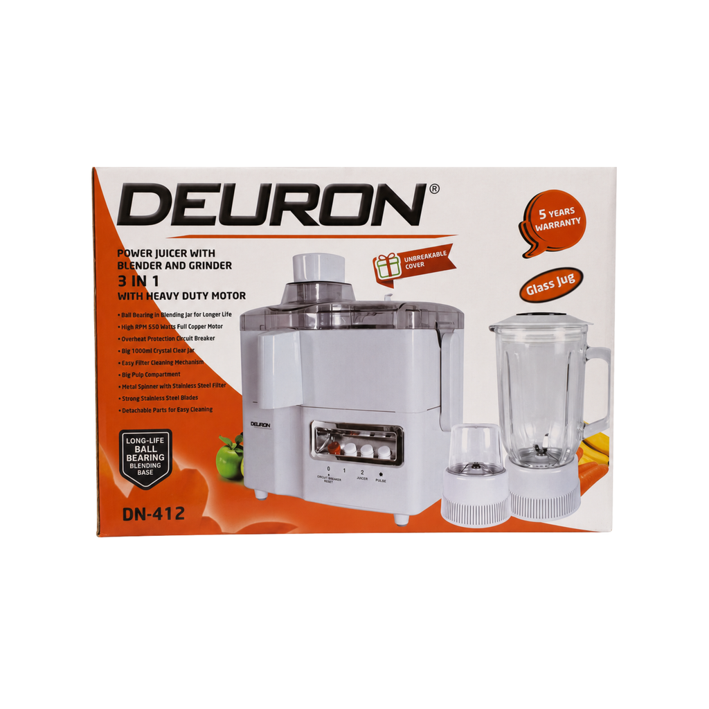 Deuron DN-412 3-in-1 Juicer Blender | Blender, Grinder & Juicer