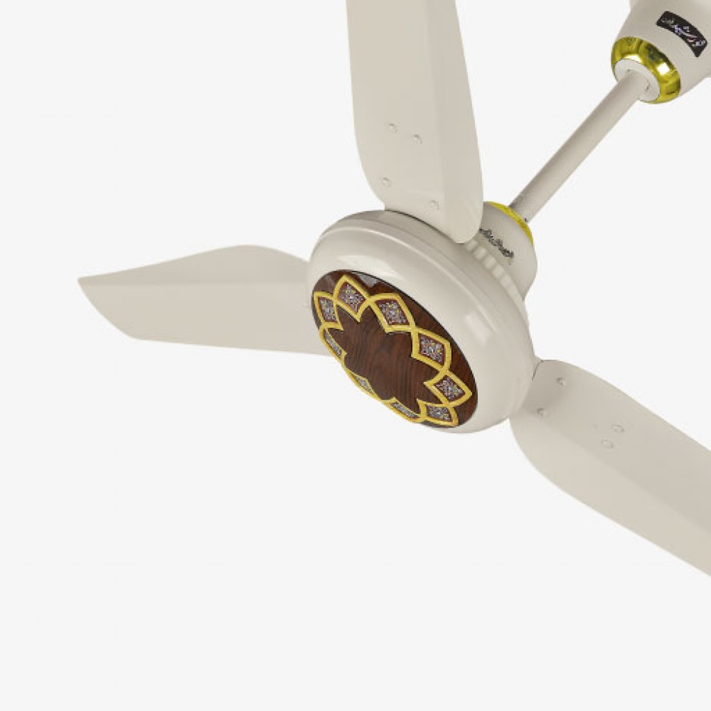Khurshid Fans Flower Model Ceiling Fan - Dark Wood Creem