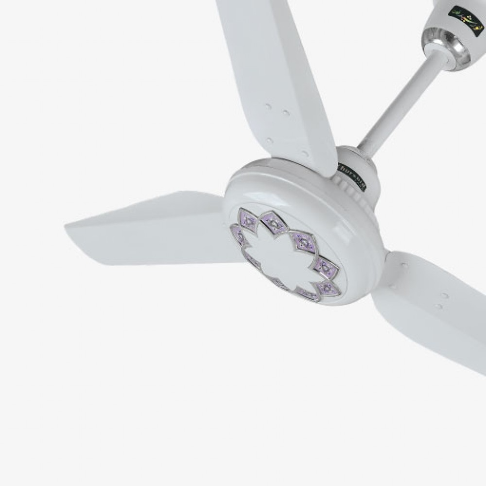 Khurshid Fans Flower Model Ceiling Fan - White Purple