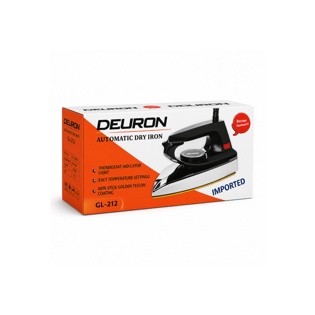 Deuron GL-212 Dry Iron | Lightweight Non-Stick Electric Iron