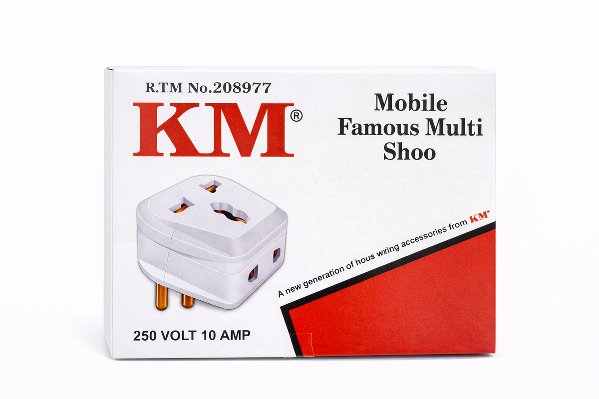 KM Mobile Famous Multi Shoo Plug Adapter 10A 250V