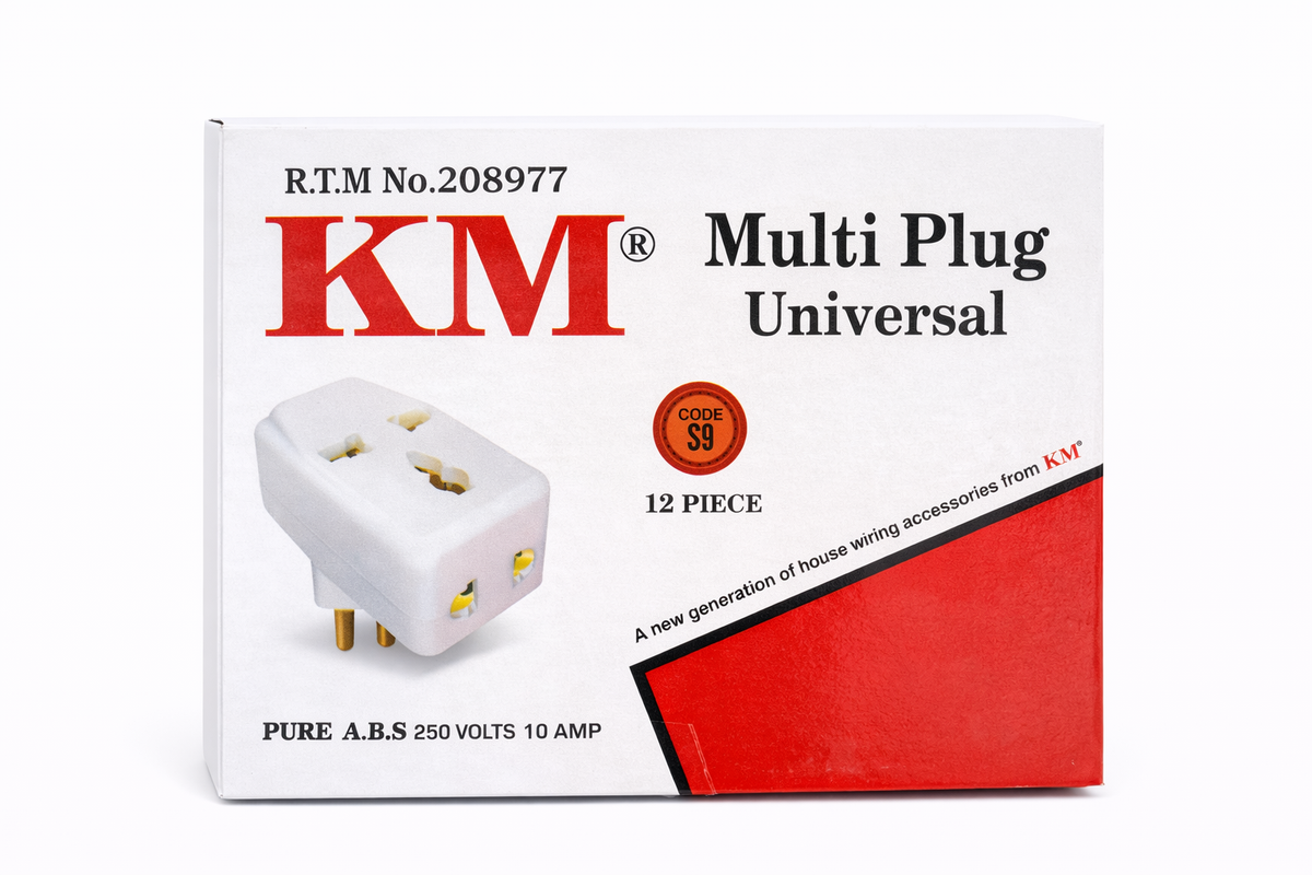 KM Universal Multi Plug Adapter S9 – 10A 250V