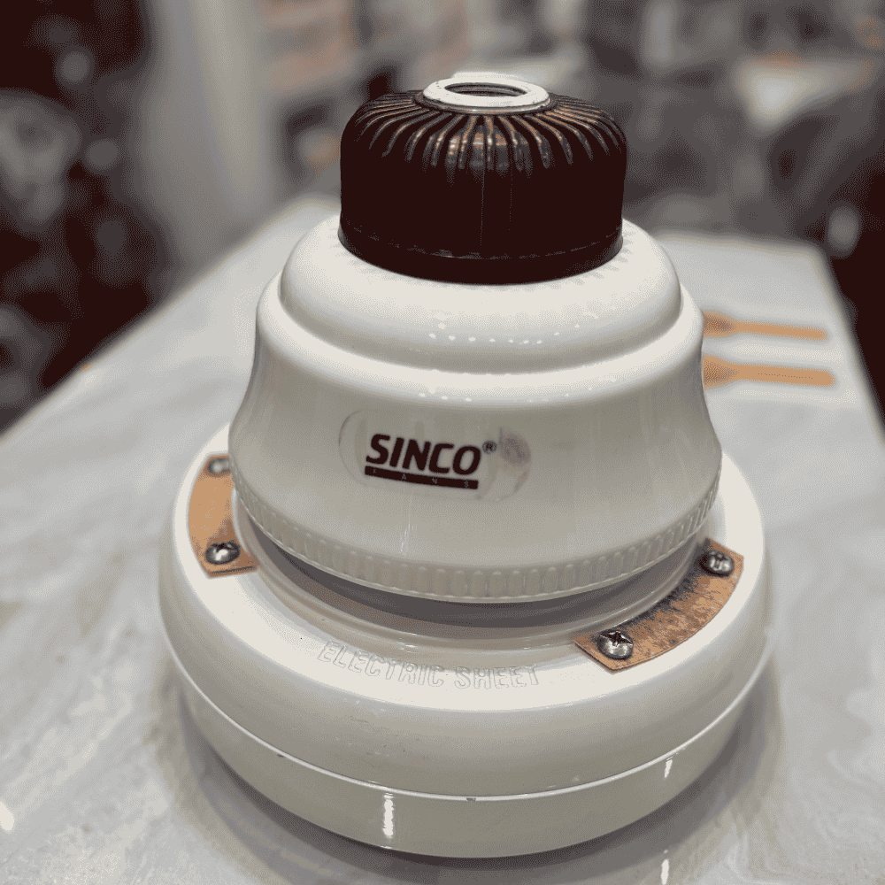 Sinco King Model – AC/DC Inverter Ceiling Fan - Cream Dark Wood