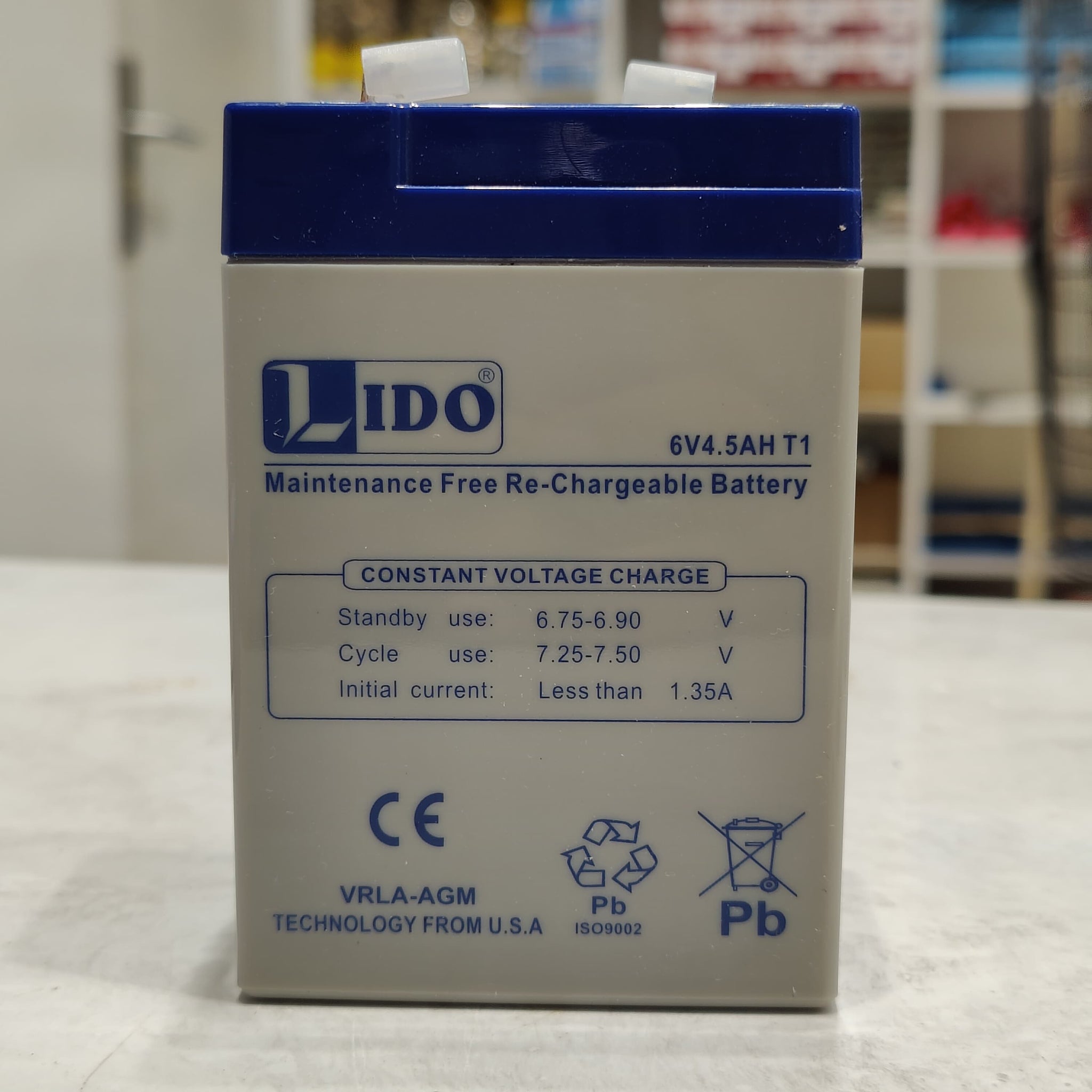 LIDO 6V 4.5Ah Rechargeable Sealed Battery