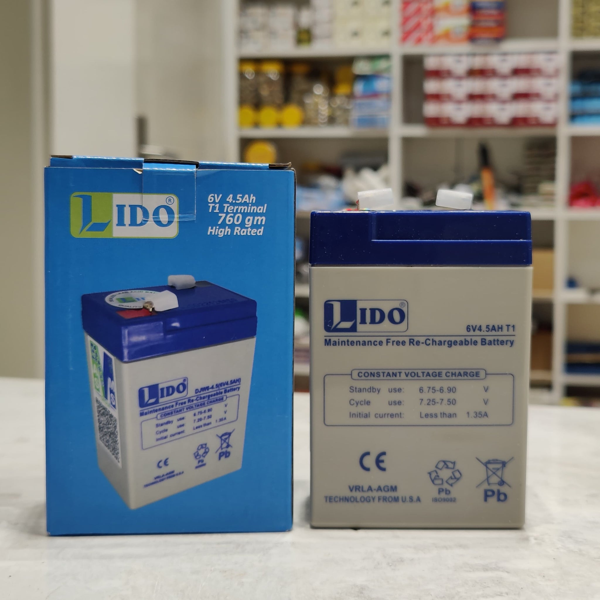 LIDO 6V 4.5Ah Rechargeable Sealed Battery