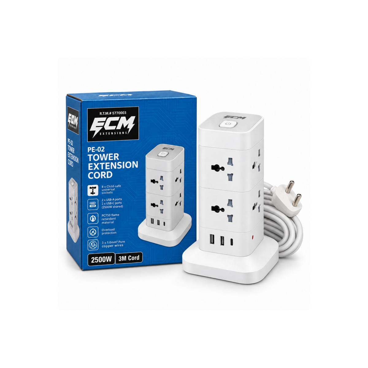 ECM PE-02 Tower Extension Cord with box