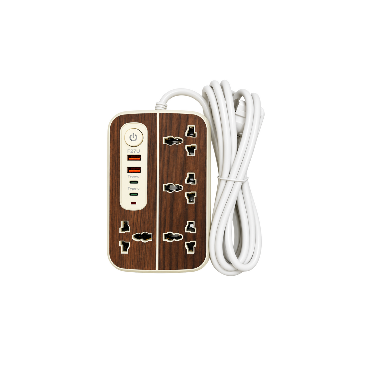 Gitaro F27U 4 socket extension lead with 2 USB and 2 Type-C ports