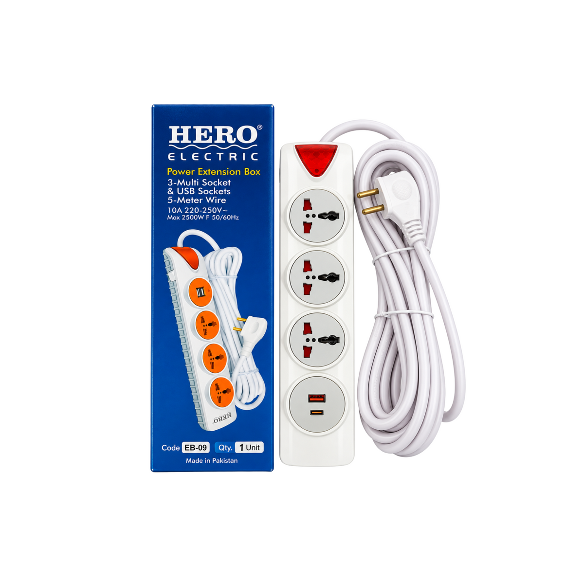 HERO EB-09 power extension lead with retail box