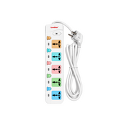 LeoStar LS-158 five-socket extension lead with individual switches and 3 metre cable