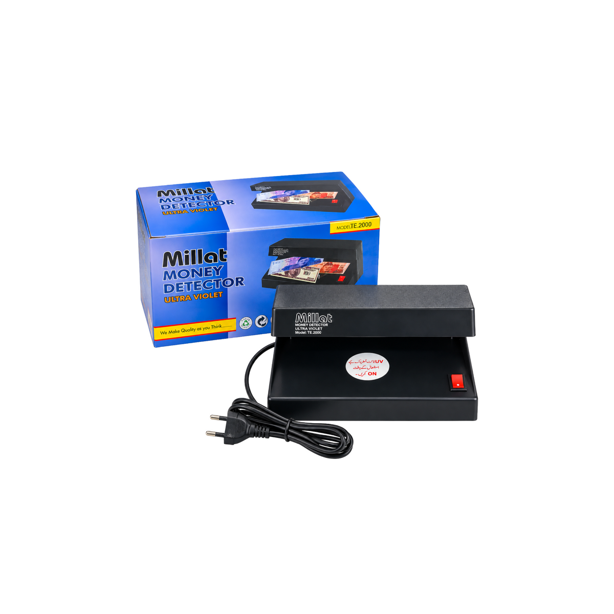 Millat TE-2000 UV currency detector with retail box