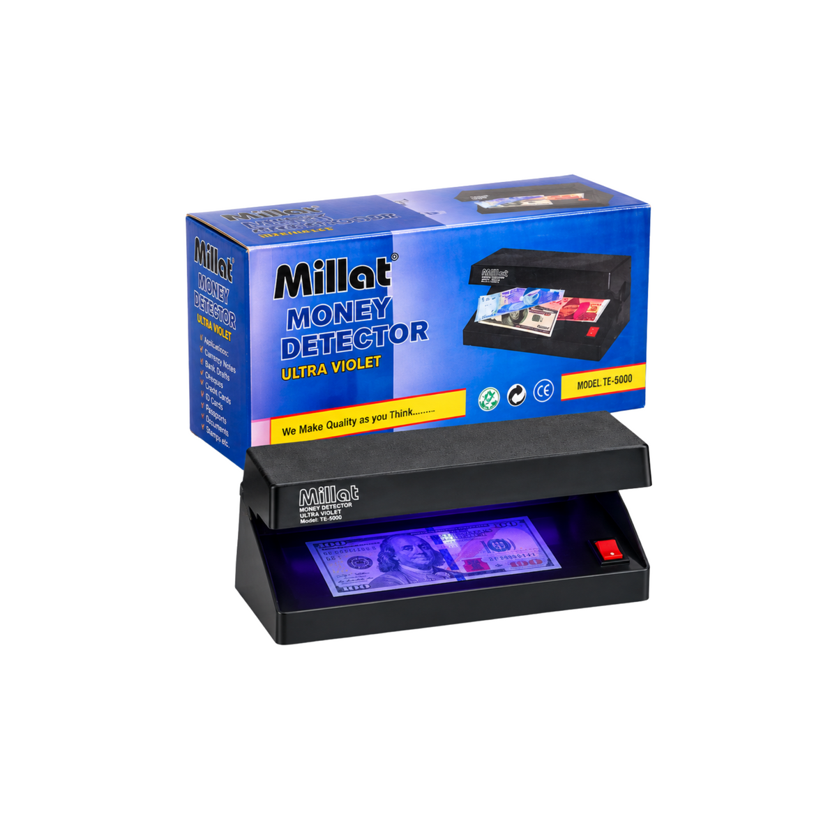 Millat TE-5000 UV currency detector with retail box