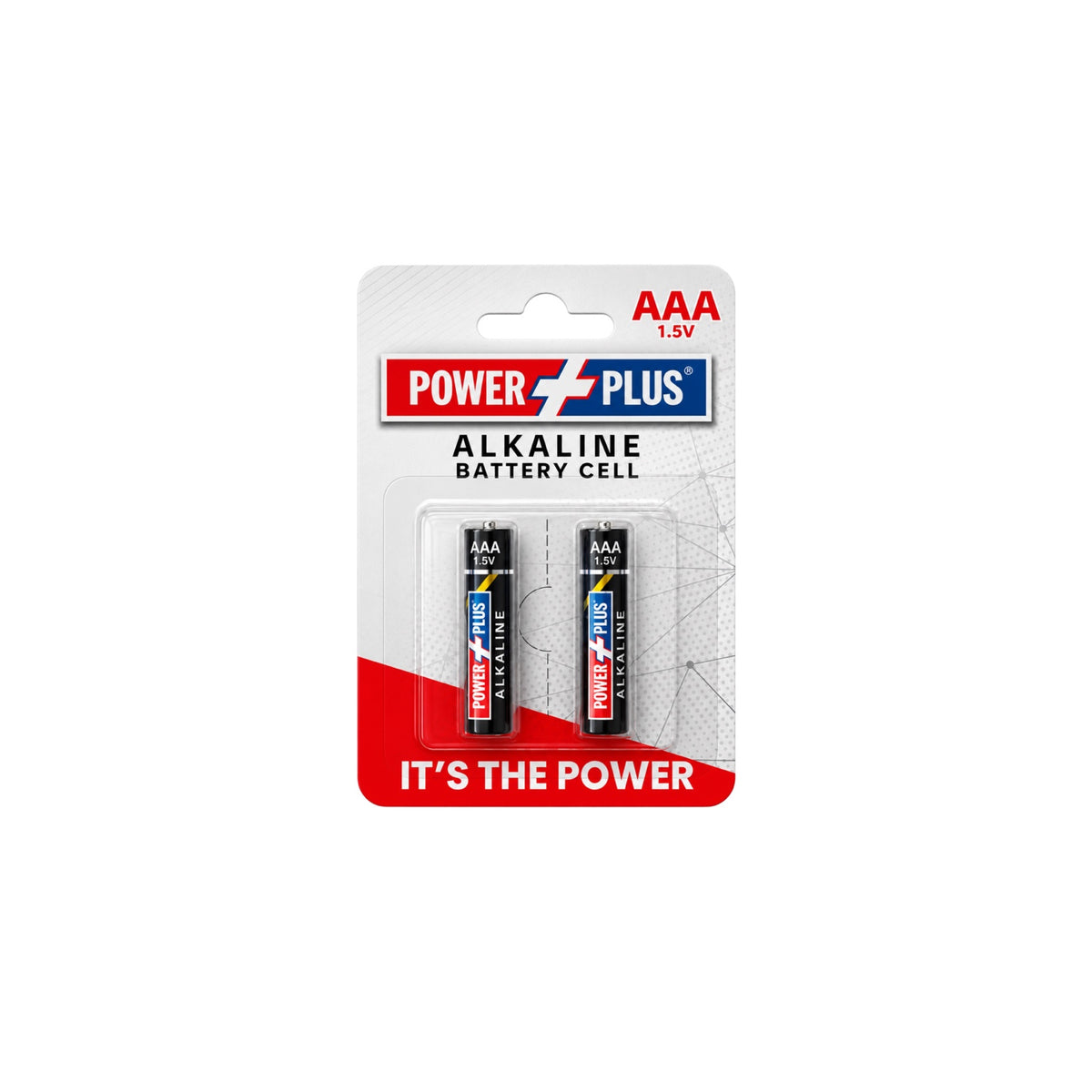 Power Plus AAA 1.5V alkaline batteries, pack of 2