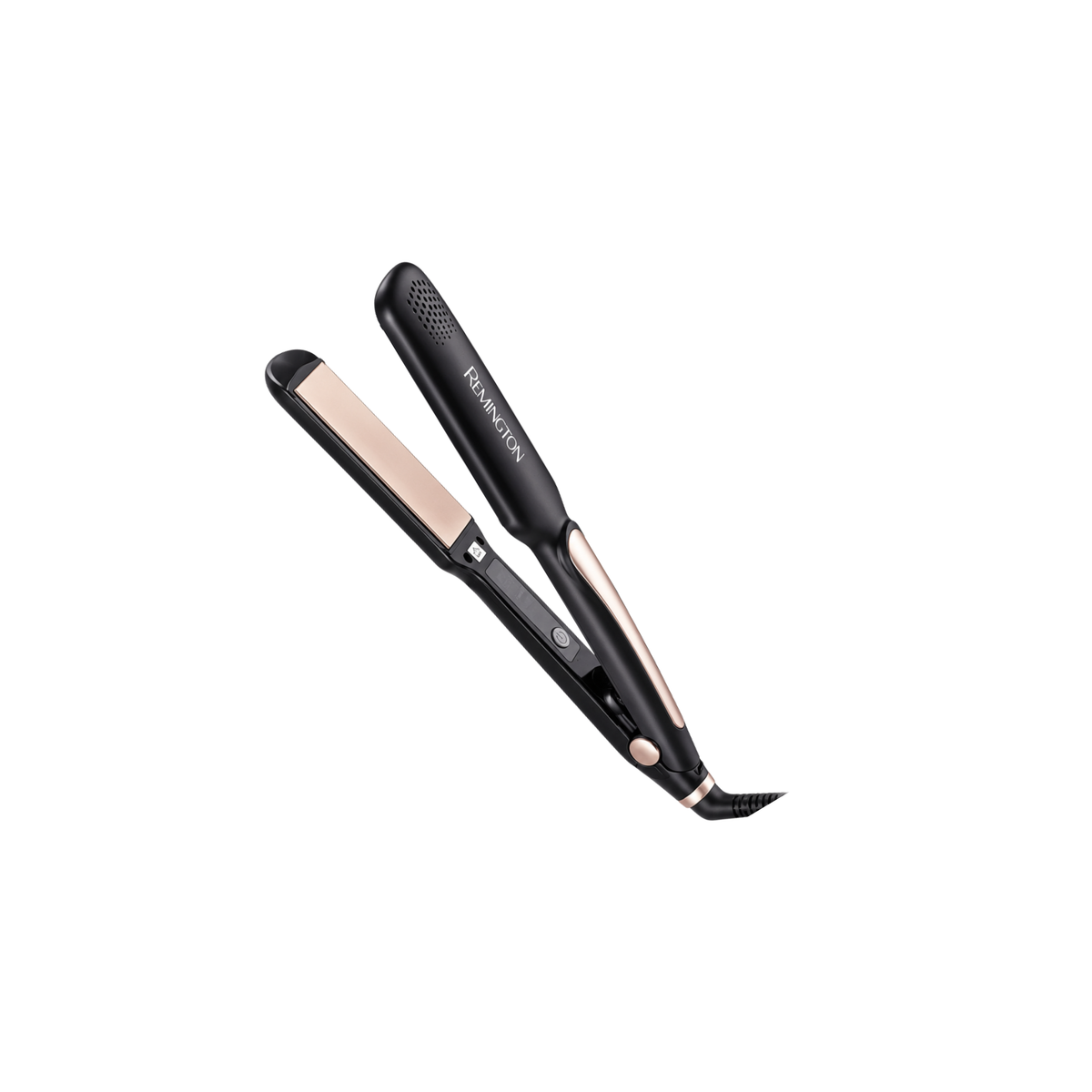Remington S-7102 black hair straightener with champagne-tone plates